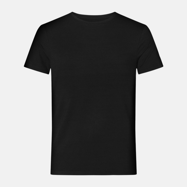 2 schwarze Bambus-T-Shirts mit Rundhalsausschnitt und schmaler Passform