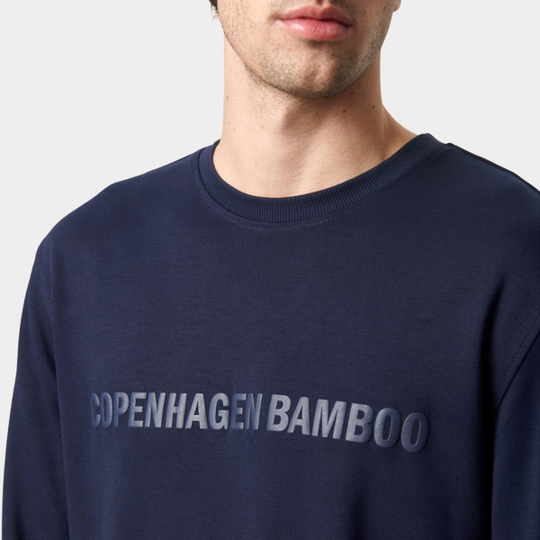 Marineblauer Bambus-Jogginganzug mit Logo