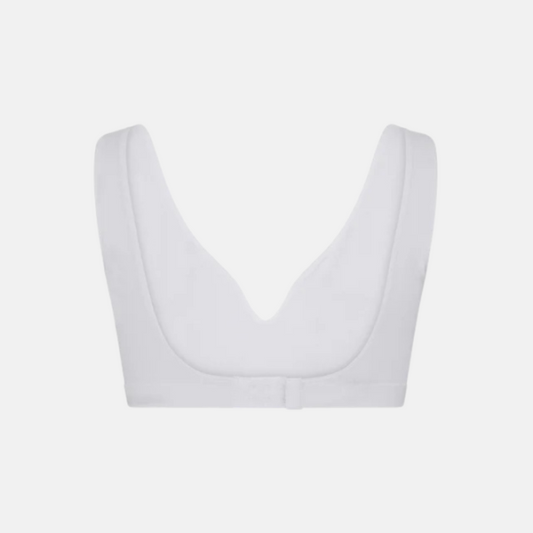 White bamboo bra top with wide straps