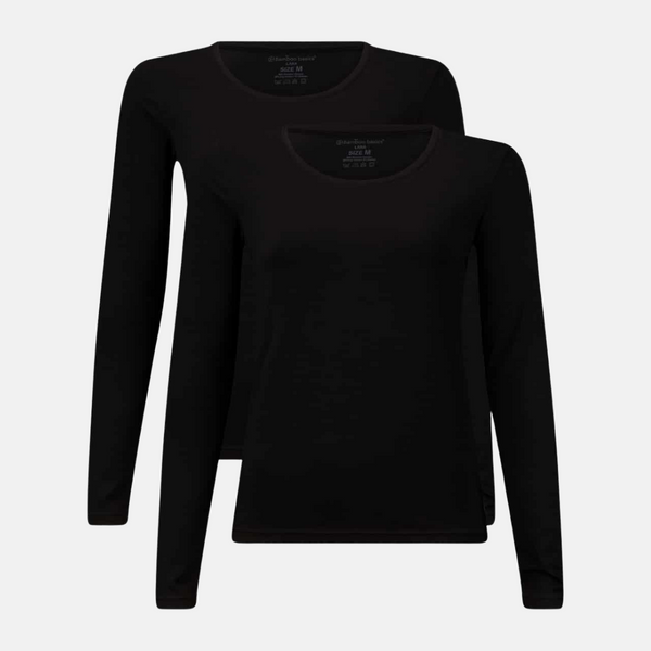 Lara bamboo long sleeve T-shirt - Black 2 pack