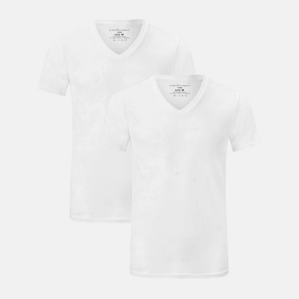 Vinn Bambus slim fit T-Shirt - Weiß 2er Pack