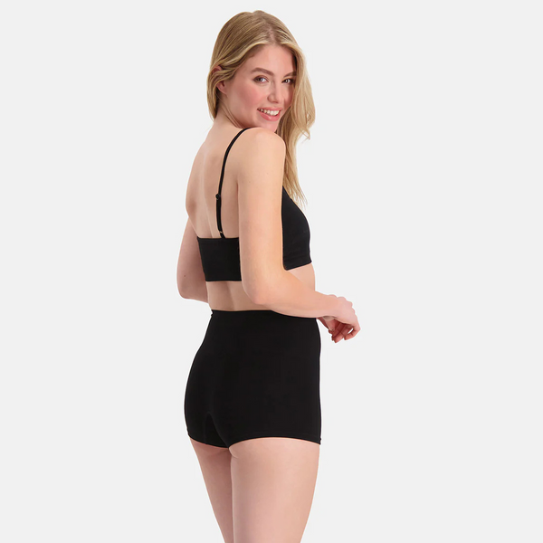 Stella Hotpants aus Bambus mit hoher Taille - Schwarz 2er Pack