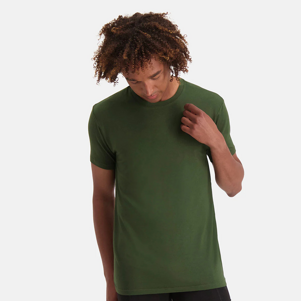 Ruben Bambus T-Shirt mit Rundhalsausschnitt - dunkelgrün 2er Pack