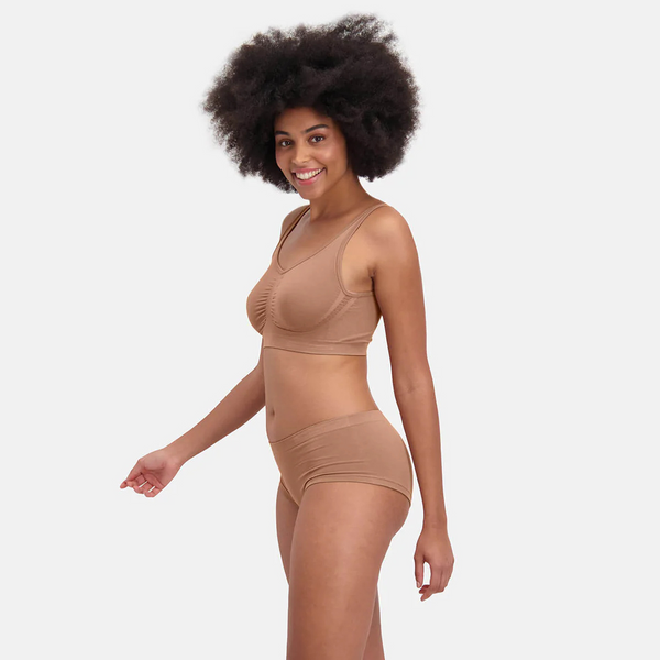 Sophie Bambus-Hüfthose mit schmalem Gummibund - hellbraun nude 2er-Pack