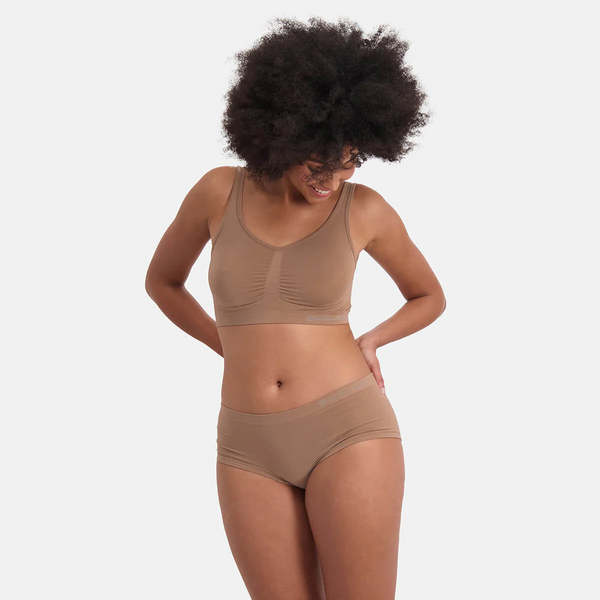 Sophie Bambus-Hüfthose mit schmalem Gummibund - hellbraun nude 2er-Pack