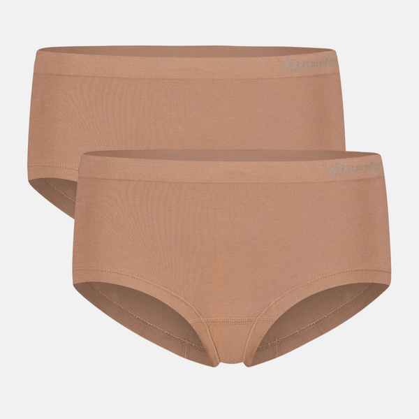 Sophie Bambus-Hüfthose mit schmalem Gummibund - hellbraun nude 2er-Pack
