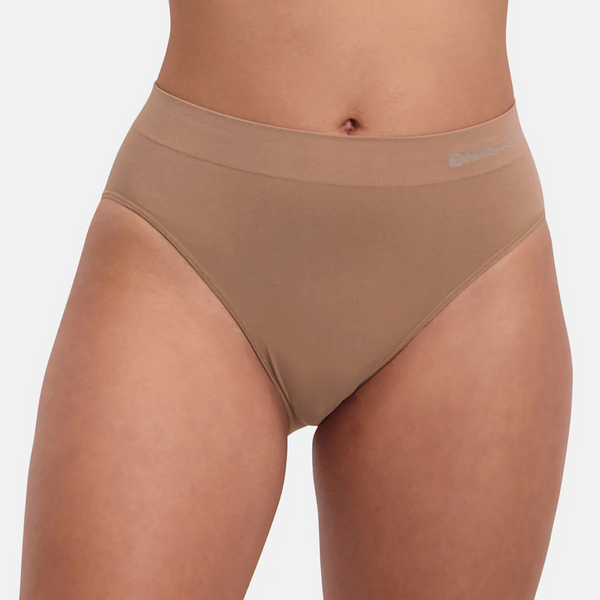 Belle Bambus-Maxislip mit schmalem Gummibund - hellbraun nackt 3er-Pack