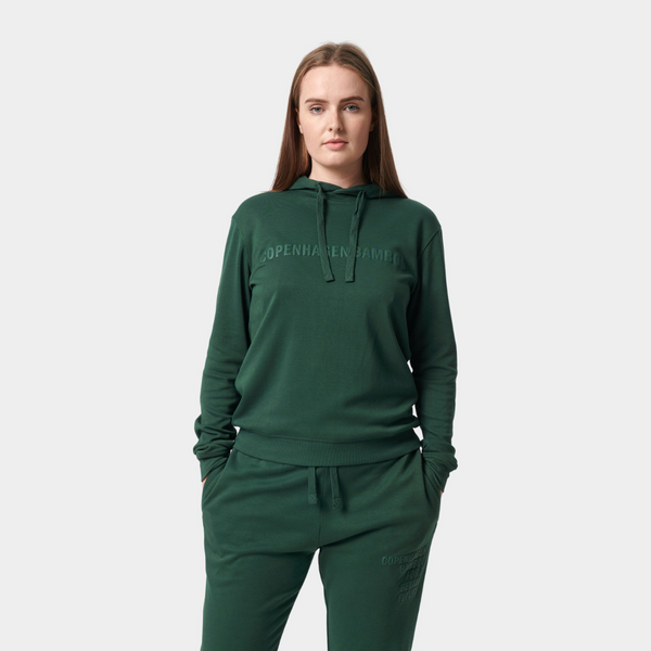 Grüner Bambus-Kapuzenpullover mit Logo