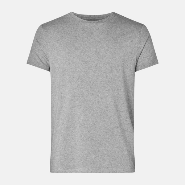 Hellgraues Bambus-T-Shirt mit Rundhalsausschnitt