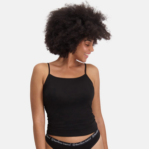 2 pak Sort bambus tank top med tynde stropper fra Bamboo Basics
