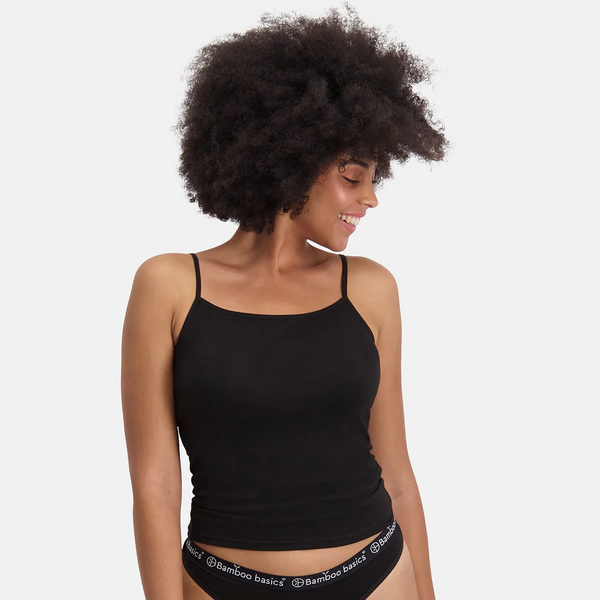 Vera Bambus Tank Top - schwarz 2er Pack
