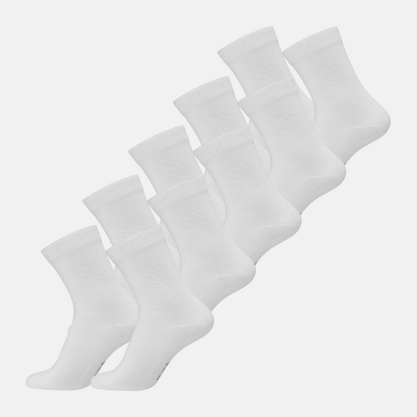 10 Paar weiße Socken aus Bambus