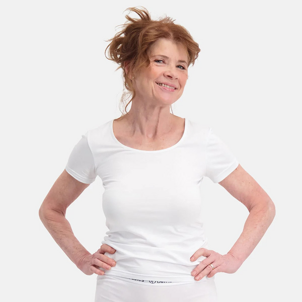 Kate Bambus-T-Shirt Rundhalsausschnitt - weiß 2er Pack