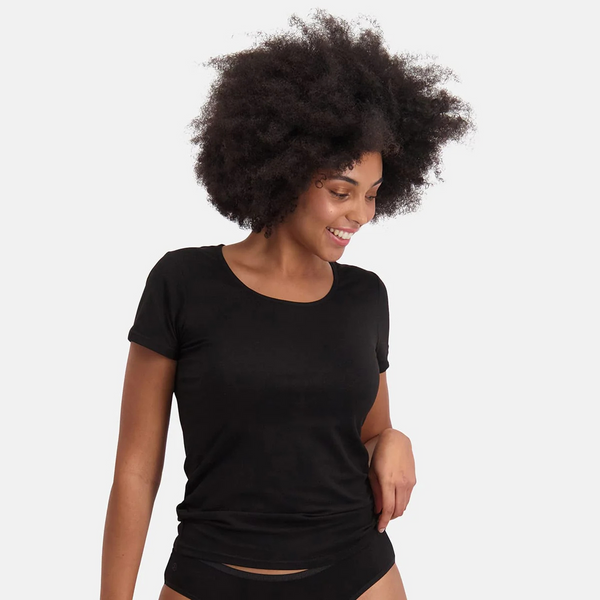 Kate Bambus-T-Shirt Rundhalsausschnitt - schwarz 2er Pack