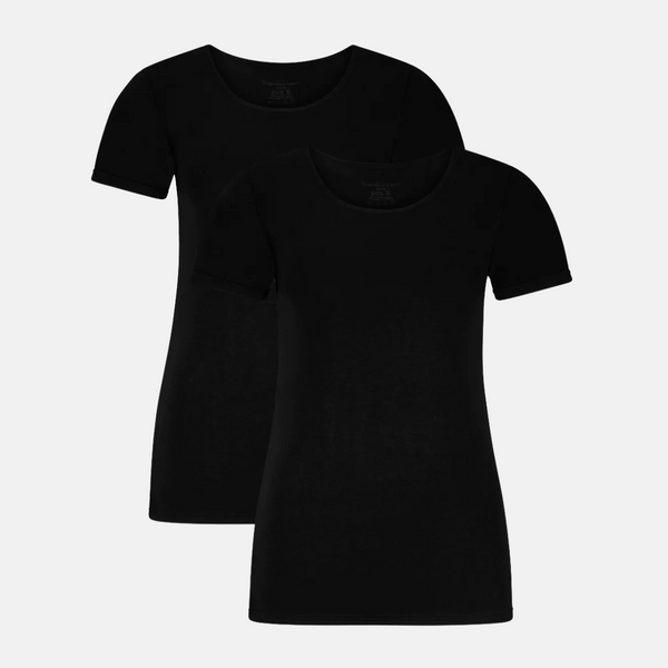 Kate Bambus-T-Shirt Rundhalsausschnitt - schwarz 2er Pack