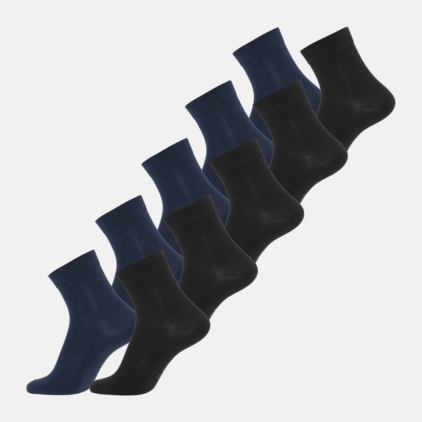 10 Paar Bambussocken niedrig geschnitten schwarz/navy