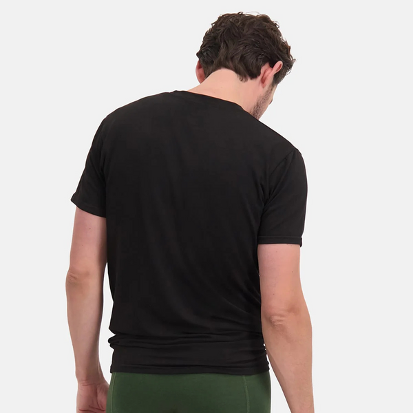 Ruben Bambus T-Shirt mit Rundhalsausschnitt - schwarz 2er Pack