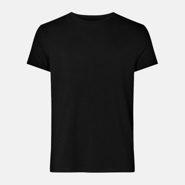 Schwarzes Bambus-T-Shirt mit Rundhalsausschnitt