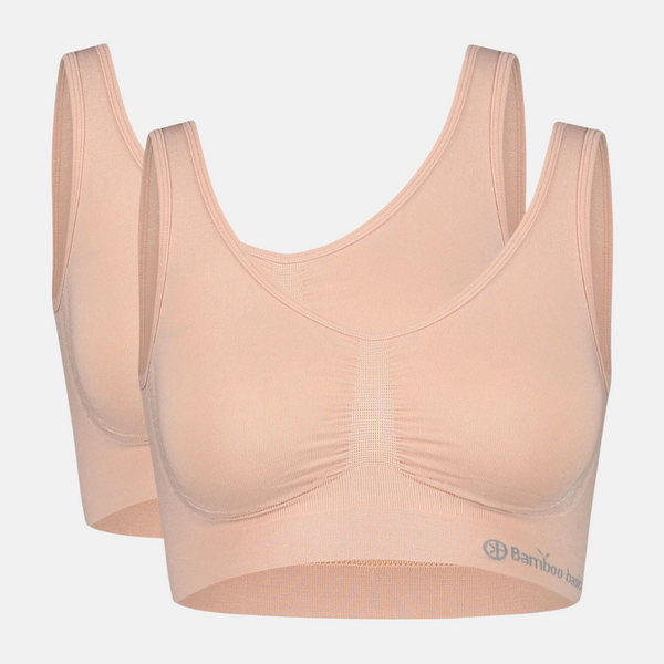 Nova bamboo bra without padding - rose nude 2 pack