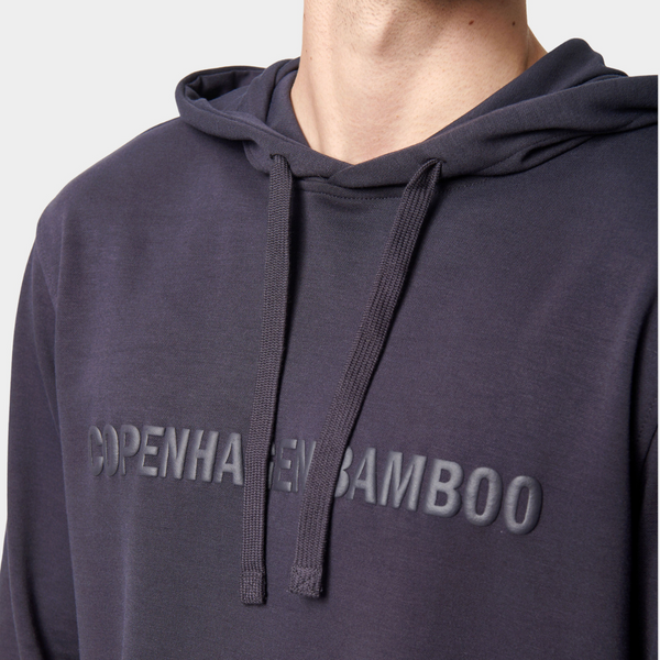 Dunkelgrauer Bambus-Kapuzen-Jogginganzug mit Logo