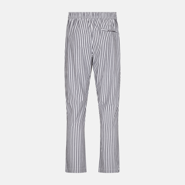 Pyjamahose aus Bambus mit breiten weißen und grauen Streifen