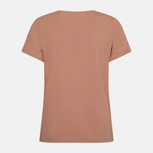 Rosa Bambus-T-Shirt mit Rundhalsausschnitt