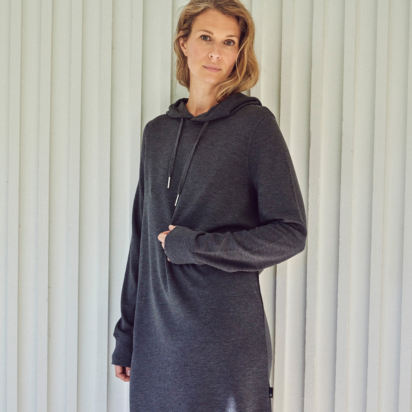 Black bamboo hoodie dress