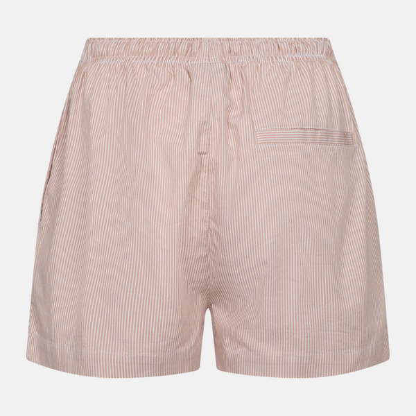 Rosa gestreifte Nachtshorts aus Bambus
