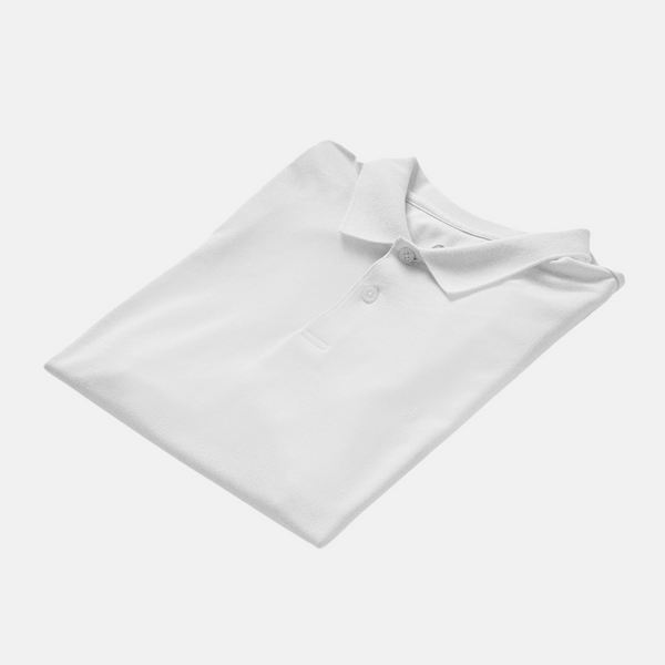 Weißes Piqué-Bambus-Poloshirt