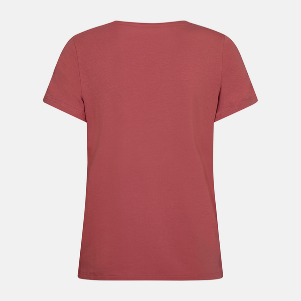 Rotes Bambus-T-Shirt mit Rundhalsausschnitt