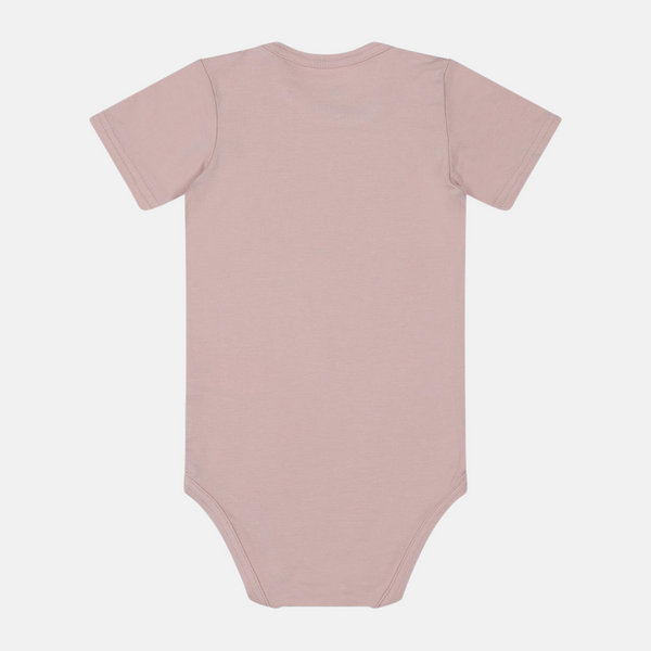 Kurzärmeliger rosa Bambus-Bodysuit