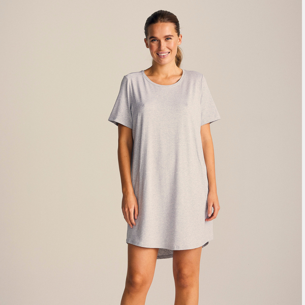 Bambus-T-Shirt-Kleid hellgrau