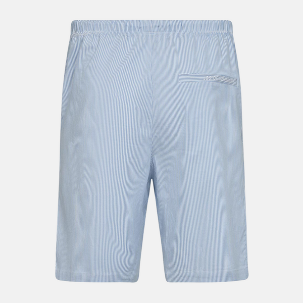 Hellblau gestreifte Bambus-Nachtshorts
