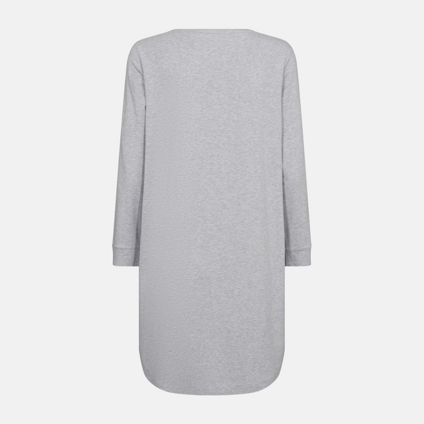 Langärmeliges Bambus-T-Shirt-Kleid hellgrau
