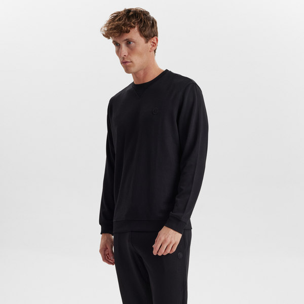 Schwarzes Bambus-Sweatshirt mit Abzeichen