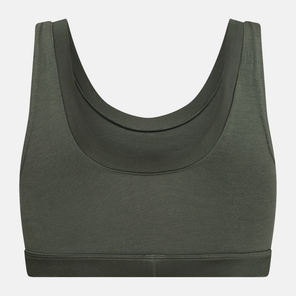 Grünes Bambus-BH-Top mit femininen Details