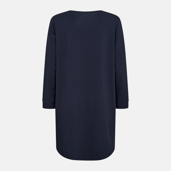 Langärmeliges Bambus-T-Shirt-Kleid navy