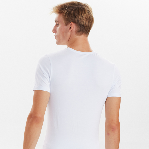 Bamboo sampak - 3 weiße T-Shirts + 3 schwarze Unterhosen
