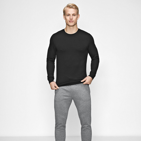 Schwarzes Sweatshirt mit Rundhalsausschnitt aus Bambus