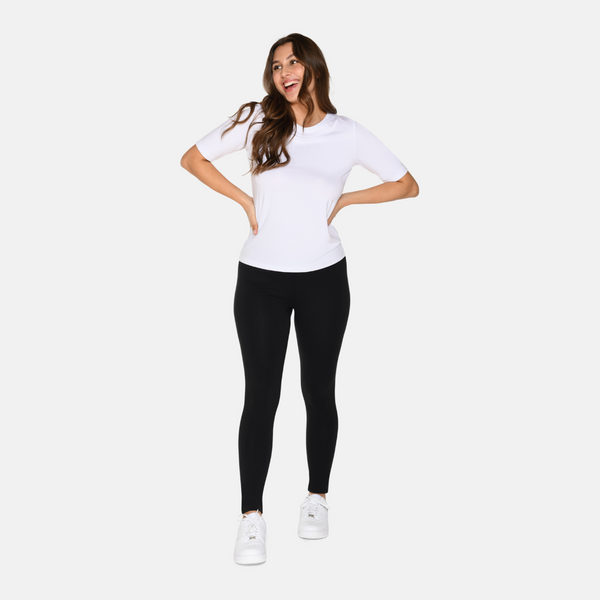 2er-Pack Bambus-T-Shirt in schmaler Passform - Schwarz & Weiß