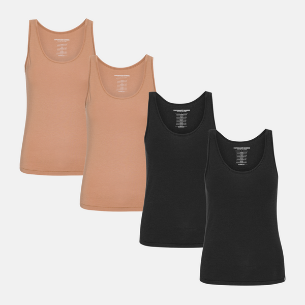 4er-Pack Bambus-Oberteile schwarz/braun