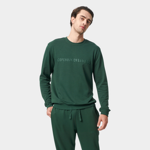 Grøn bambus sweatshirt med logo fra Copenhagen Bamboo