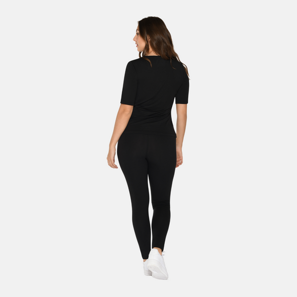 2er-Pack Bambus-T-Shirt in schmaler Passform - Schwarz & Weiß