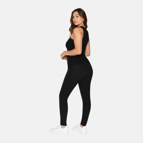 2er-Pack Bambus-Tank-Top in Rippe - Schwarz