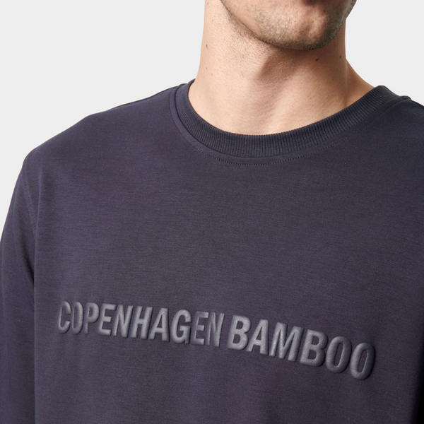 Dunkelgraues Sweatshirt aus Bambus mit Logo