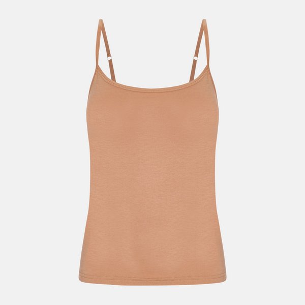 Tan Bambus Tops mit dünnen Trägern - 2er Pack