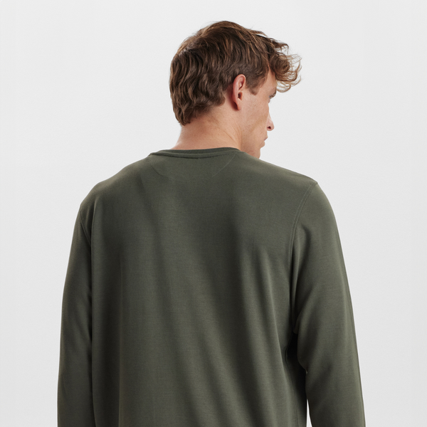 Dunkelgrünes Bambus-Sweatshirt mit Abzeichen