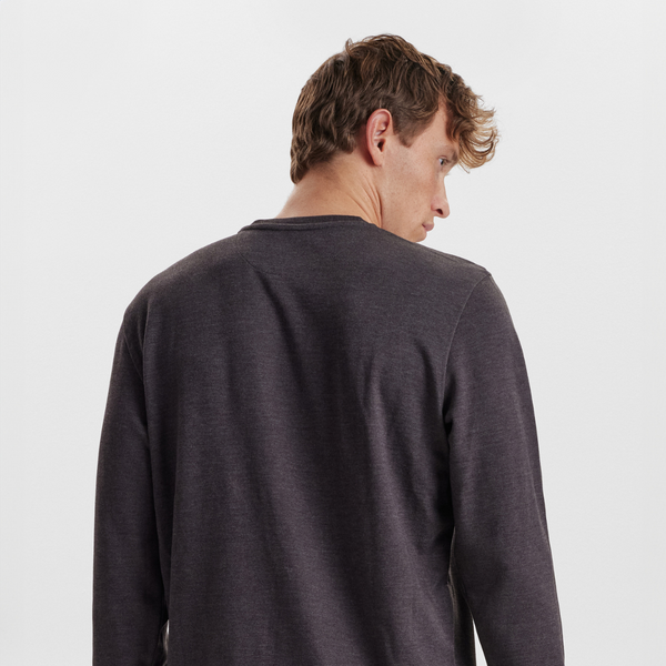 Dunkelgraues Bambus-Sweatshirt mit Abzeichen