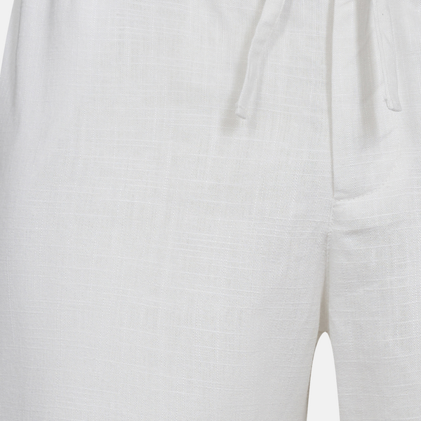 Weiße Shorts aus Bambus und Leinen