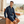 Marineblaue Shorts aus Bambus und Leinen